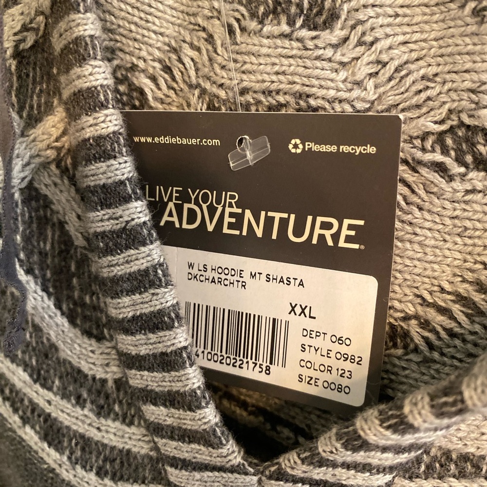 Eddie Bauer Gray Hooded Sweater - Picture 3 of 4
